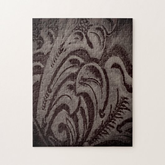 Moeilijke bijtende puzzel met Floral leder Legpuzzel (Verticaal)