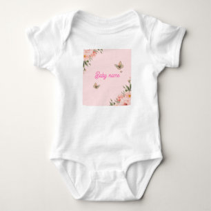 Moeilijke Bloem Vlinder Persoonlijke Baby Meisje R Romper