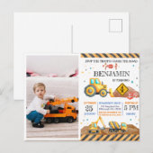 Moeilijke Bouw Truck Kinderverjaardagsfeestje Briefkaart (Voorkant / Achterkant)