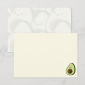 Moeilijke Cartoon Avocado Witte Crème Wit  Notitiekaartje (Voorkant / Achterkant)