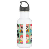 Moeilijke Cartoonfiguren Waterfles | Leuke Illustr (Achterkant)