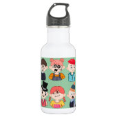 Moeilijke Cartoonfiguren Waterfles | Leuke Illustr (Voorkant)