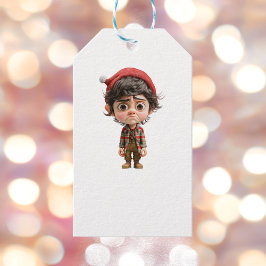 Moeilijke dag Kerst Elf Witte Gift Labels Cadeaulabel