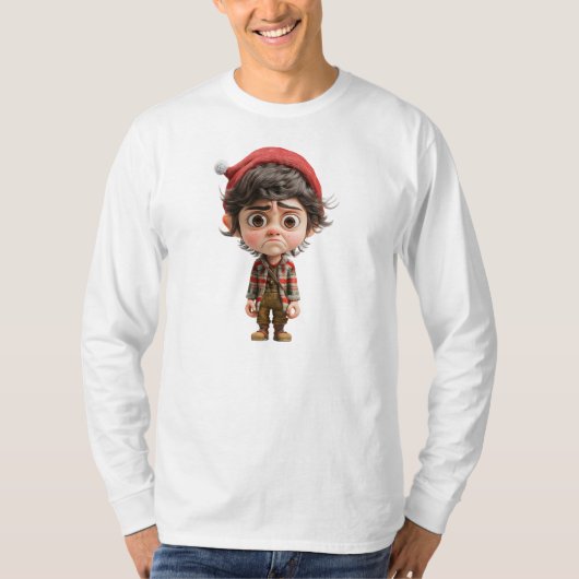 Moeilijke dag Kerstmis Elf Mannen T-shirt (Voorkant)