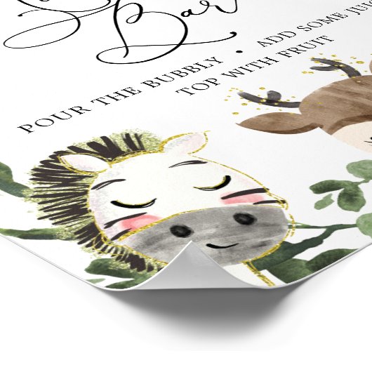 Moeilijke dieren Baby shower Mimosa Bar Poster (Hoek)