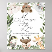 Moeilijke dieren Baby shower Mimosa Bar Poster (Voorkant)