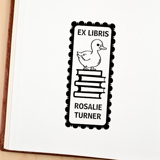 Moeilijke Eend Ex Libris Boekplaat Rubberstempel
