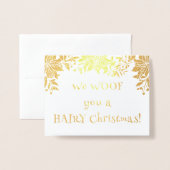 Moeilijke en grappige honden kerstkaarten folie kaarten (Voorkant met envelop)