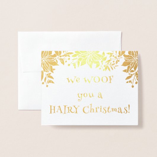 Moeilijke en grappige honden kerstkaarten folie kaarten (Voorkant met envelop)