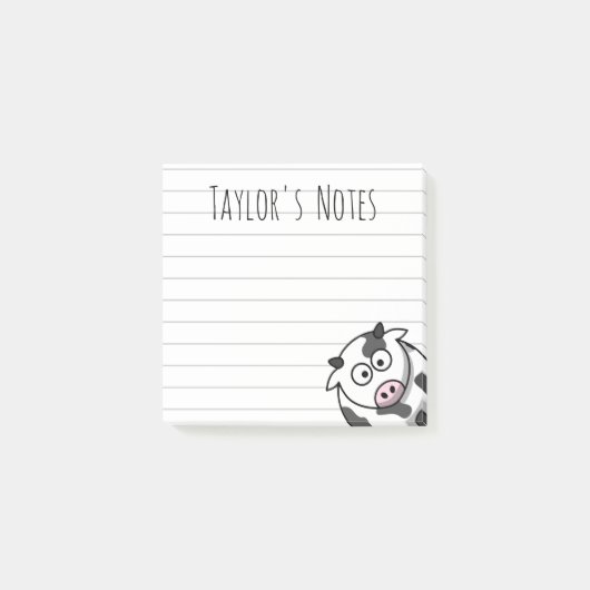 Moeilijke Grappige Cartoon Koe Post-it Notities Post-it® Notes (Voorkant)