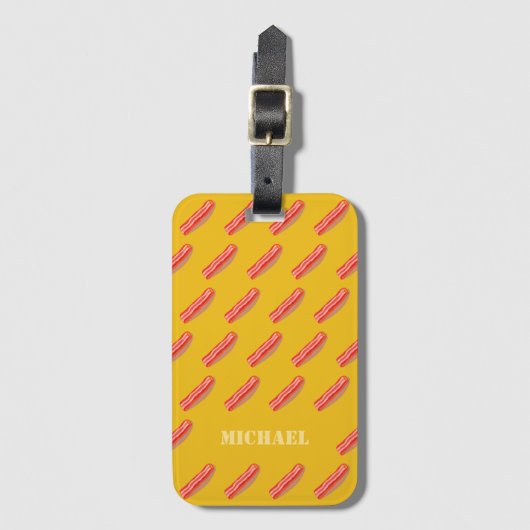 Moeilijke Grappige Gepersonaliseerde Bacon Bagagelabel (Voorkant (verticaal))