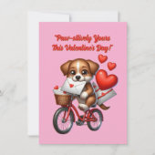 Moeilijke Grappige Pups Liefde Harten Valentijnska Feestdagenkaart (Voorkant)