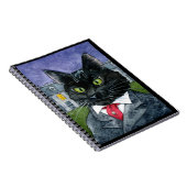 Moeilijke grappige zwarte kat notitieboek (Rechterzijde)