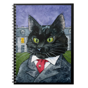 Moeilijke grappige zwarte kat notitieboek