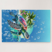Moeilijke grillige Zee Turtle Jigsaw Puzzel (Horizontaal)