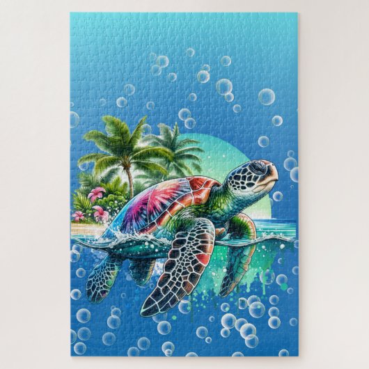 Moeilijke grillige Zee Turtle Jigsaw Puzzel (Verticaal)