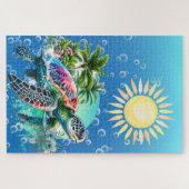 Moeilijke grillige Zee Turtle Jigsaw Puzzel (Horizontaal)