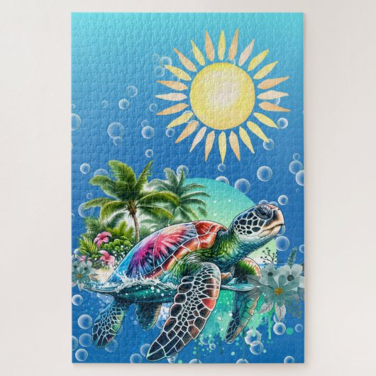Moeilijke grillige Zee Turtle Jigsaw Puzzel (Verticaal)