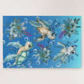 Moeilijke grillige Zee Turtle Jigsaw Puzzel (Horizontaal)