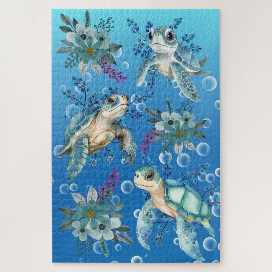 Moeilijke grillige Zee Turtle Jigsaw Puzzel (Verticaal)