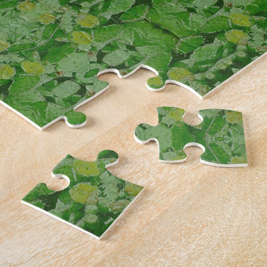 Moeilijke groene cactus Kaleidoscope Puzzle Legpuzzel (Zijkant)