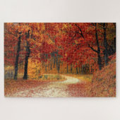 Moeilijke herfst Rood seizoen Landschap Puzzle Legpuzzel (Horizontaal)