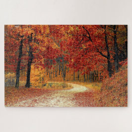 Moeilijke herfst Rood seizoen Landschap Puzzle Legpuzzel