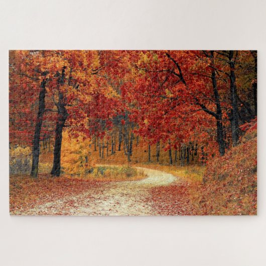 Moeilijke herfst Rood seizoen Landschap Puzzle Legpuzzel (Horizontaal)