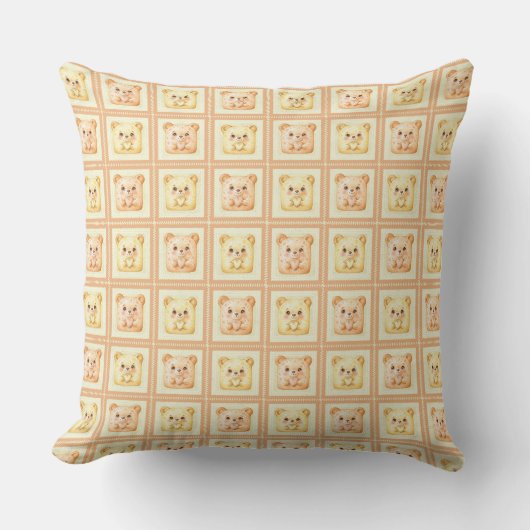 Moeilijke honing patchwork cookie Teddybeer Kussen (Voorkant)
