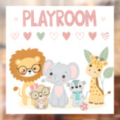 Moeilijke jungle dieren kinderen gepersonaliseerde raamsticker (Vel 2)