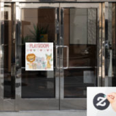 Moeilijke jungle dieren kinderen gepersonaliseerde raamsticker (Kantoordeur)