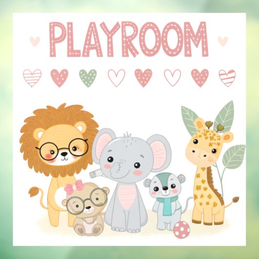 Moeilijke jungle dieren kinderen gepersonaliseerde raamsticker (Vel 3)