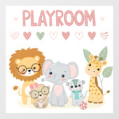 Moeilijke jungle dieren kinderen gepersonaliseerde raamsticker (Vel)