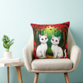 Moeilijke Katten Bos Bloem Scene 🐱 Kussen (Stoel)