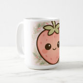 Moeilijke Kawaii Aardbeien Mok (Voorkant links)