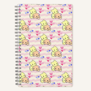 Moeilijke Kawaii Kittens Patronen Roze Spiraal Not Notitieboek