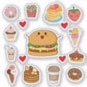 Moeilijke Kawaii Voedsel Stickers (Voorkant)