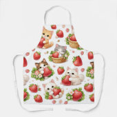 Moeilijke Kittens en Aardbeien Keuken Schort (Voorkant)