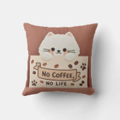 Moeilijke kleine kattenpootafdrukken en koffiebone kussen (Achterkant)