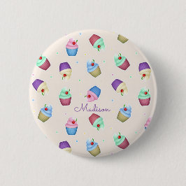 Moeilijke Kleurrijke Cupcakes Ronde Button 5,7 Cm