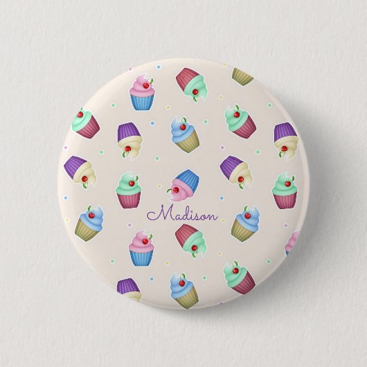 Moeilijke Kleurrijke Cupcakes Ronde Button 5,7 Cm (Voorkant)