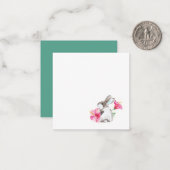 Moeilijke Konijntjes en Tropische Bloemen Notitiek Notitiekaartje (Voorkant / Achterkant in situ)