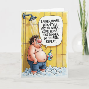 Moeilijke Man Douche Gedachte Kaart