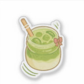 Moeilijke Matcha Latte Sticker (Voorkant)