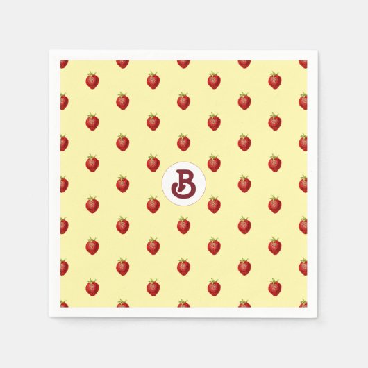 Moeilijke meisjesnaam Strawberry Cream Monogram Servet (Voorkant)