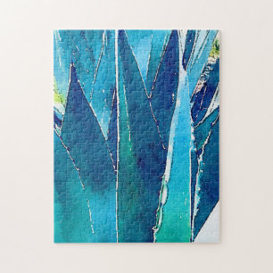 Moeilijke moderne Blauwgroen Agave Puzzle Legpuzzel