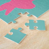 Moeilijke moderne roze bunny Puzzle Legpuzzel (Zijkant)