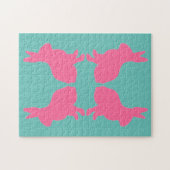 Moeilijke moderne roze bunny Puzzle Legpuzzel (Horizontaal)