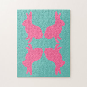 Moeilijke moderne roze bunny Puzzle Legpuzzel