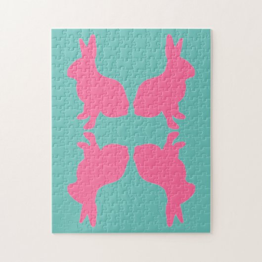 Moeilijke moderne roze bunny Puzzle Legpuzzel (Verticaal)